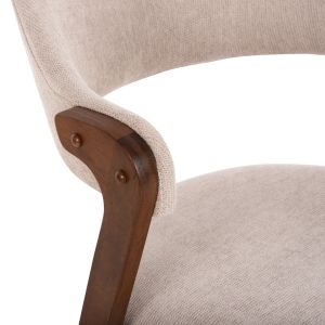 Rider chair Hm9734.02 made of rubber wood with ecru damask 59x59x83hcm