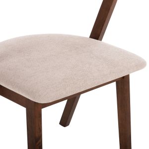 Rider chair Hm9734.02 made of rubber wood with ecru damask 59x59x83hcm