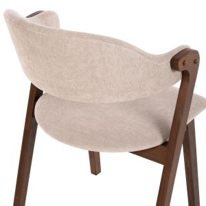 Rider chair Hm9734.02 made of rubber wood with ecru damask 59x59x83hcm