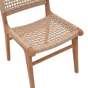 Rover chair, teak in natural shade and beige banana wood, 50x60x86cm
