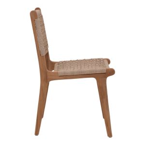 Rover chair, teak in natural shade and beige banana wood, 50x60x86cm