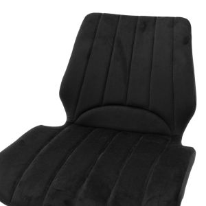 Sabia chair black plush with black metal legs 46x55x80cm