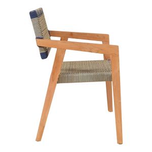 Salama chair, teak wood in a natural shade and cream-black rope 57x60x85cm