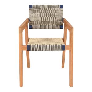Salama chair, teak wood in a natural shade and cream-black rope 57x60x85cm