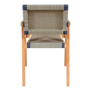 Salama chair, teak wood in a natural shade and cream-black rope 57x60x85cm