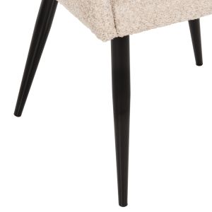 Sarky chair boucle ecru black metal legs 55x62x89cm Hm8585,02