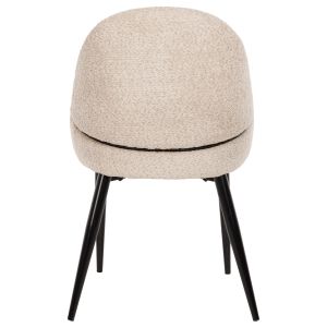 Sarky chair boucle ecru black metal legs 55x62x89cm Hm8585,02
