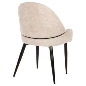 Sarky chair boucle ecru black metal legs 55x62x89cm Hm8585,02