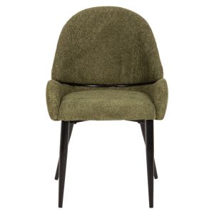 Chair Sarky green bouclé black metal legs 55x62x89cm Hm8585,03