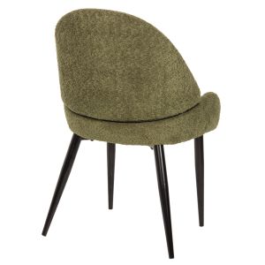 Chair Sarky green bouclé black metal legs 55x62x89cm Hm8585,03