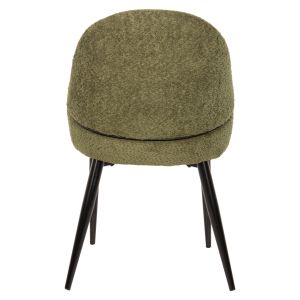 Chair Sarky green bouclé black metal legs 55x62x89cm Hm8585,03