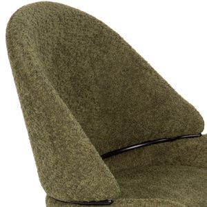Chair Sarky green bouclé black metal legs 55x62x89cm Hm8585,03