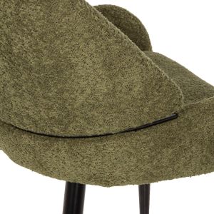 Chair Sarky green bouclé black metal legs 55x62x89cm Hm8585,03