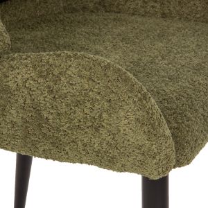 Chair Sarky green bouclé black metal legs 55x62x89cm Hm8585,03