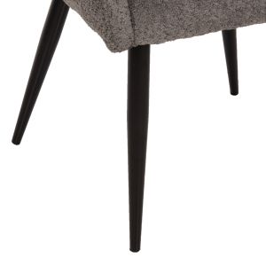 Chair Sarky gray bouclé black metal legs 55x62x89cm Hm8585,01
