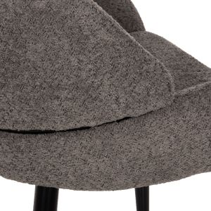 Chair Sarky gray bouclé black metal legs 55x62x89cm Hm8585,01