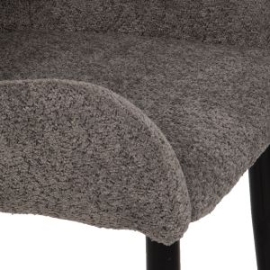 Chair Sarky gray bouclé black metal legs 55x62x89cm Hm8585,01