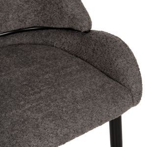Chair Sarky gray bouclé black metal legs 55x62x89cm Hm8585,01