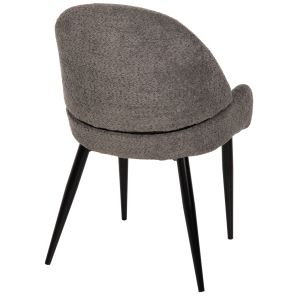 Chair Sarky gray bouclé black metal legs 55x62x89cm Hm8585,01