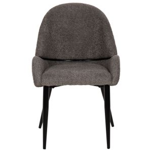 Chair Sarky gray bouclé black metal legs 55x62x89cm Hm8585,01