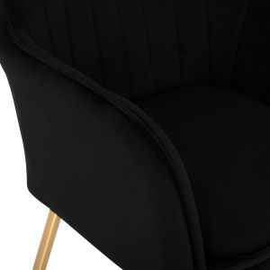 Sawyer chair Hm8523,04 black velvet and gold legs