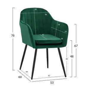 Sawyer chair green with black legs Hm8523,13
