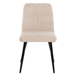 Shelly chair, boucle ecru, black legs, Hm8590,02, 48x64x87cm