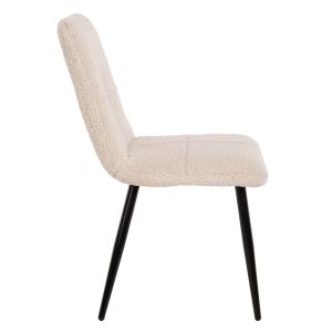 Shelly chair, boucle ecru, black legs, Hm8590,02, 48x64x87cm