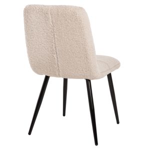 Shelly chair, boucle ecru, black legs, Hm8590,02, 48x64x87cm