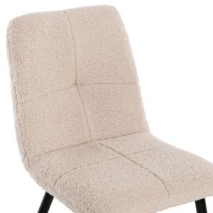 Shelly chair, boucle ecru, black legs, Hm8590,02, 48x64x87cm