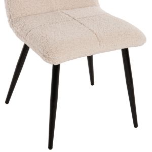 Shelly chair, boucle ecru, black legs, Hm8590,02, 48x64x87cm