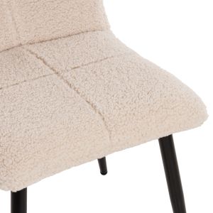 Shelly chair, boucle ecru, black legs, Hm8590,02, 48x64x87cm