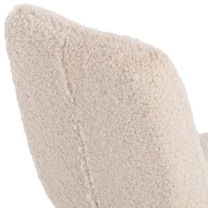 Shelly chair, boucle ecru, black legs, Hm8590,02, 48x64x87cm