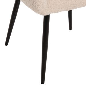 Shelly chair, boucle ecru, black legs Hm8591,02 57x55x87cm
