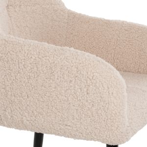 Shelly chair, boucle ecru, black legs Hm8591,02 57x55x87cm