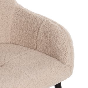 Shelly chair, boucle ecru, black legs Hm8591,02 57x55x87cm