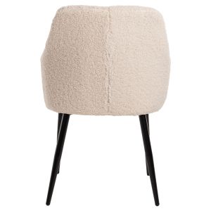 Shelly chair, boucle ecru, black legs Hm8591,02 57x55x87cm