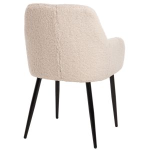 Shelly chair, boucle ecru, black legs Hm8591,02 57x55x87cm