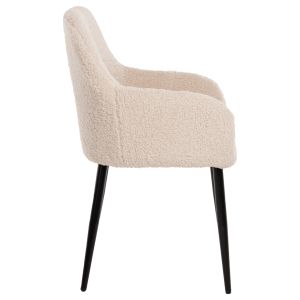 Shelly chair, boucle ecru, black legs Hm8591,02 57x55x87cm