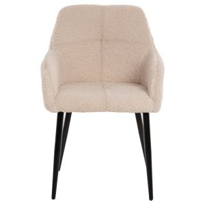 Shelly chair, boucle ecru, black legs Hm8591,02 57x55x87cm