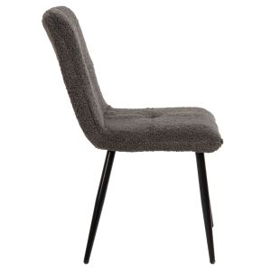 Shelly chair, boucle gray, black legs, Hm8590,01, 48x64x87cm