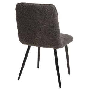 Shelly chair, boucle gray, black legs, Hm8590,01, 48x64x87cm