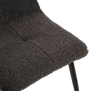 Shelly chair, boucle gray, black legs, Hm8590,01, 48x64x87cm