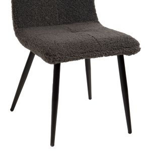 Shelly chair, boucle gray, black legs, Hm8590,01, 48x64x87cm