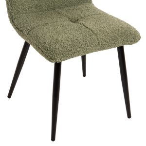 Shelly chair boucle pistachio with black legs Hm8590,03 48x64x87cm