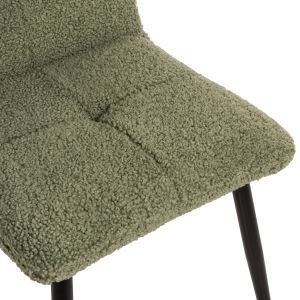 Shelly chair boucle pistachio with black legs Hm8590,03 48x64x87cm