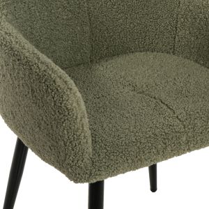 Shelly chair boucle pistachio with black legs Hm8591,03 57x55x87cm