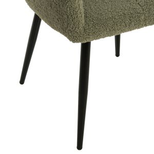 Shelly chair boucle pistachio with black legs Hm8591,03 57x55x87cm