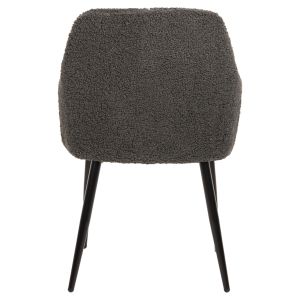 Chair Shelly gray bouclé black legs Hm8591,01 57x55x87cm