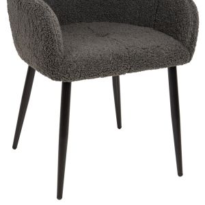 Chair Shelly gray bouclé black legs Hm8591,01 57x55x87cm